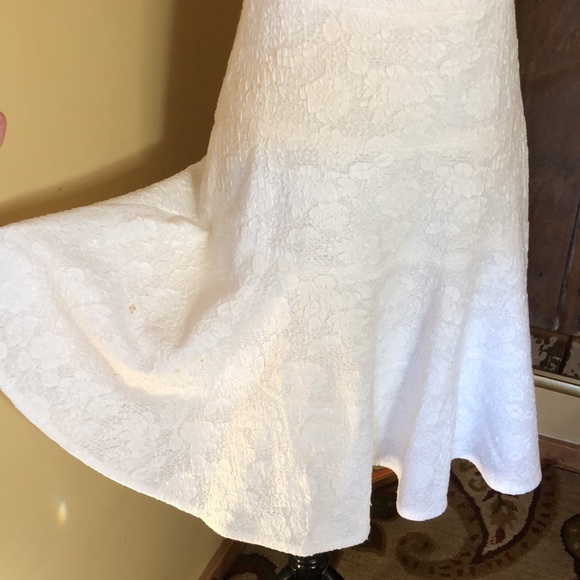 REBECCA TAYLOR Size 6 White Tankdress Textured Brocade Floral cocktail $475 NEW - Picture 10 of 17